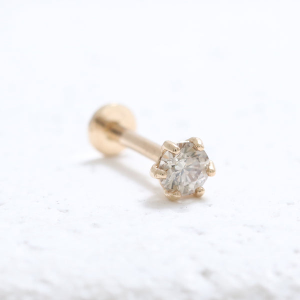 0.1ct Cognac Diamond 6 Prongs Labret