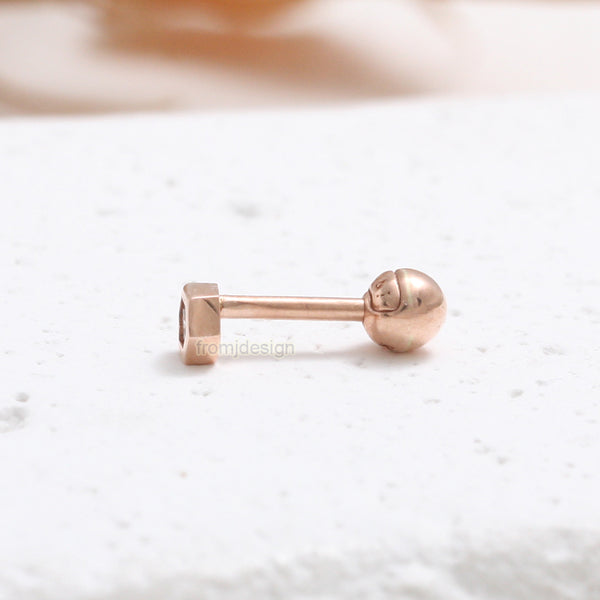 Cognac Diamond Tiny Hexagon Piercing