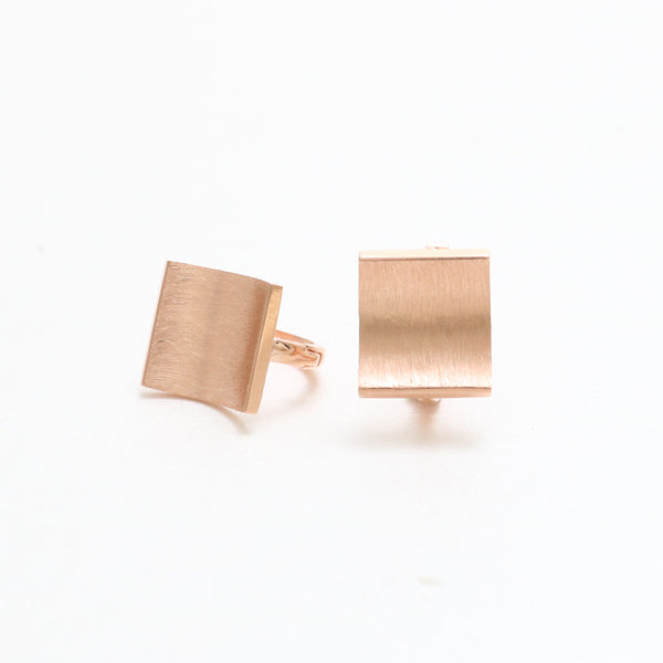 Curved Square Huggie Earrings