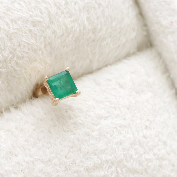 Square Cut Emerald Piercing