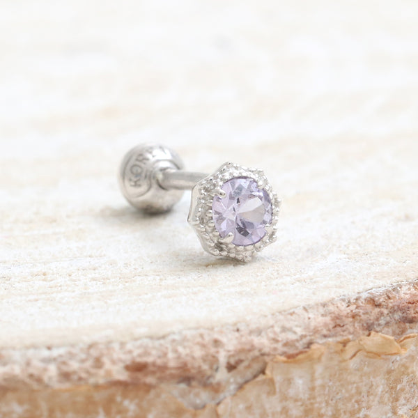 0.1ct Lavender Sapphire Octagon Piercing