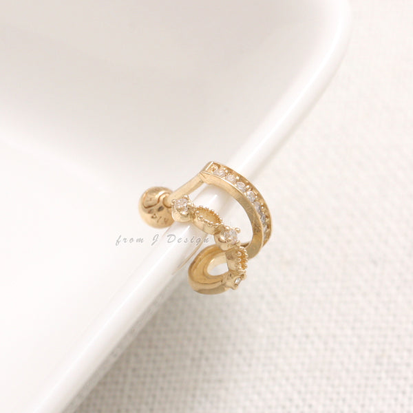 Genuine Diamond Lace Double Line Piercing