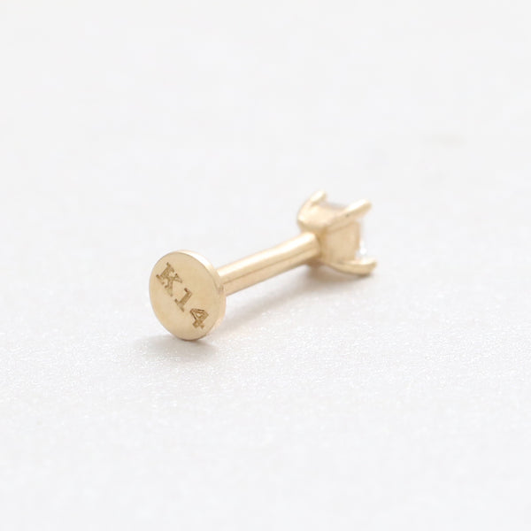 Tiny Princess Cut CZ Prongs Labret