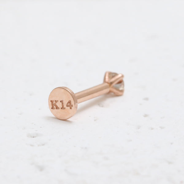 0.03ct Champagne Diamond 4 Prongs Labret