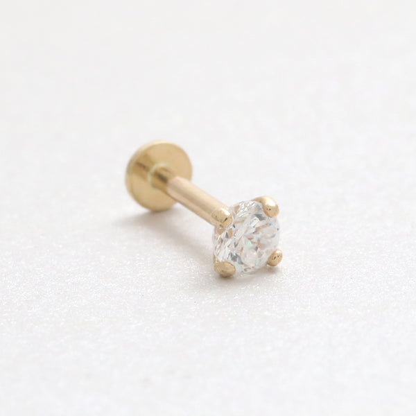 3mm CZ 4 Prongs Labret