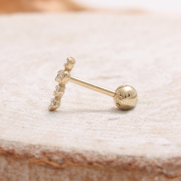 Diamond Cross Ear Piercing