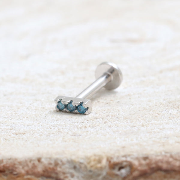 Blue Diamond Short Stick Labret