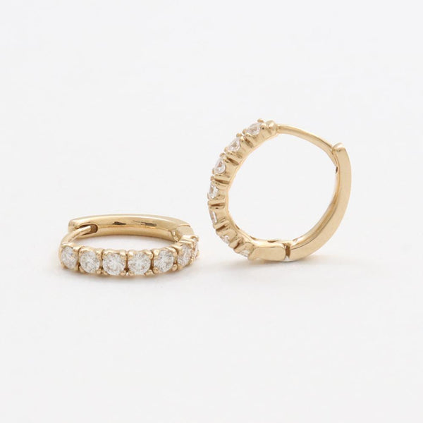 CZ Oval Huggie Earrings