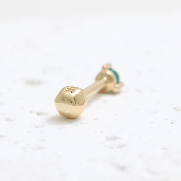 Tiny Green Onyx 3 Prongs Piercing