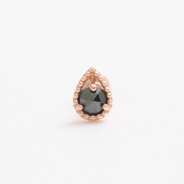 Black Diamond Teardrop Ear Piercing