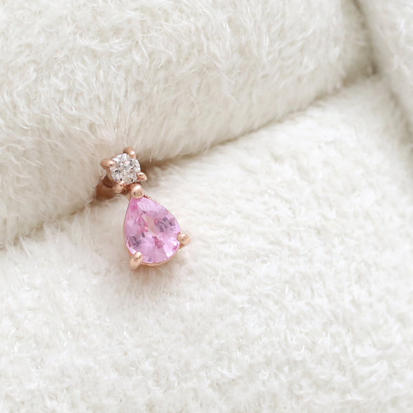 Teardrop Pink Sapphire Piercing