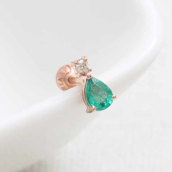 Teardrop Emerald Piercing