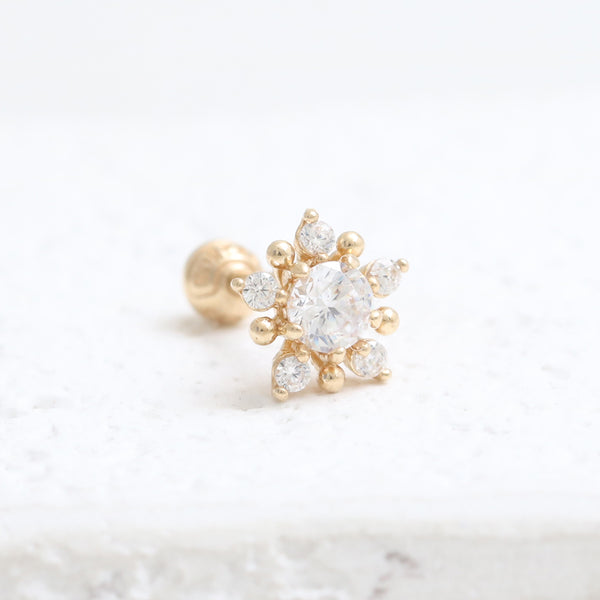 CZ Snowflake Ear Piercing