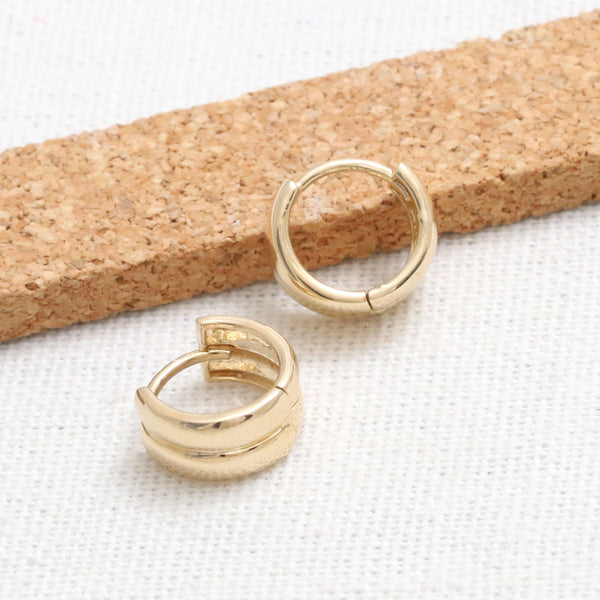 Chunky Double Line Huggie Earrings