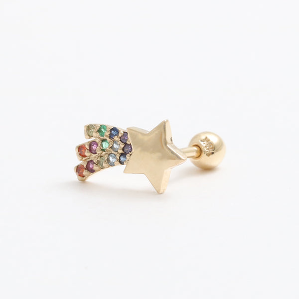 Rainbow CZ Shooting Star Piercing