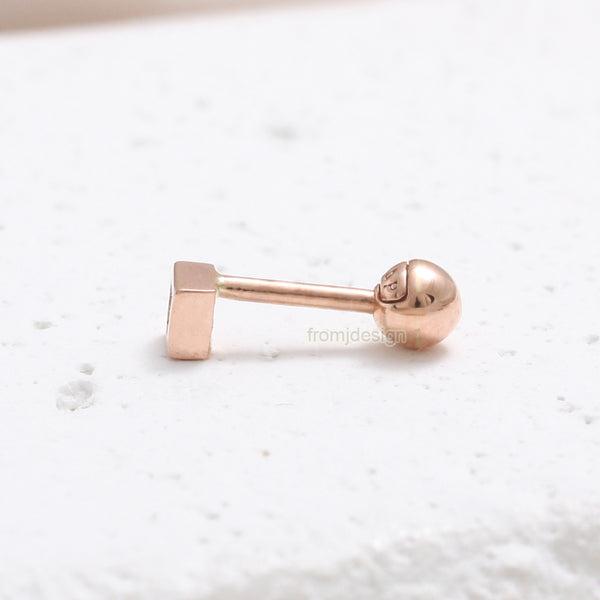 Cognac Diamond Tiny Cube Piercing