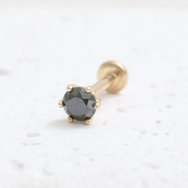 0.1ct Black Diamond 6 Prongs Labret