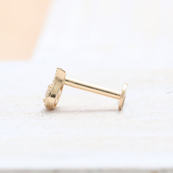 0.03ct Diamond Tiny Paisley Labret