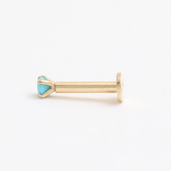 2mm Turquoise CZ 4 Prongs Labret