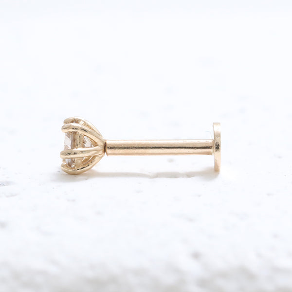 0.1ct Cognac Diamond 6 Prongs Labret