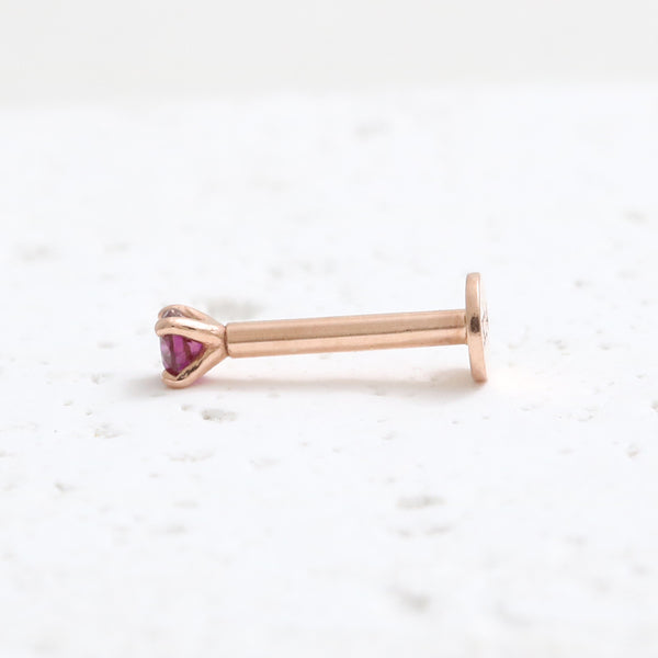 0.03ct Purple Diamond 4 Prongs Labret