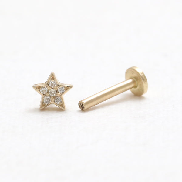 Diamond Tiny Star Internally Labret