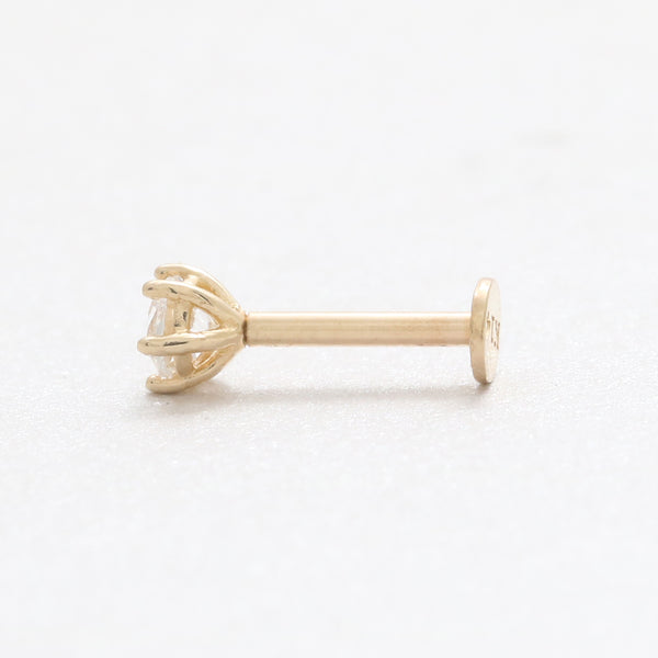 3mm CZ Prongs 6 Prongs Labret