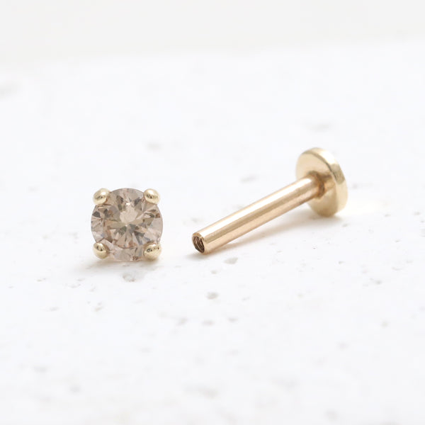 0.1ct Cognac Diamond 4 Prongs