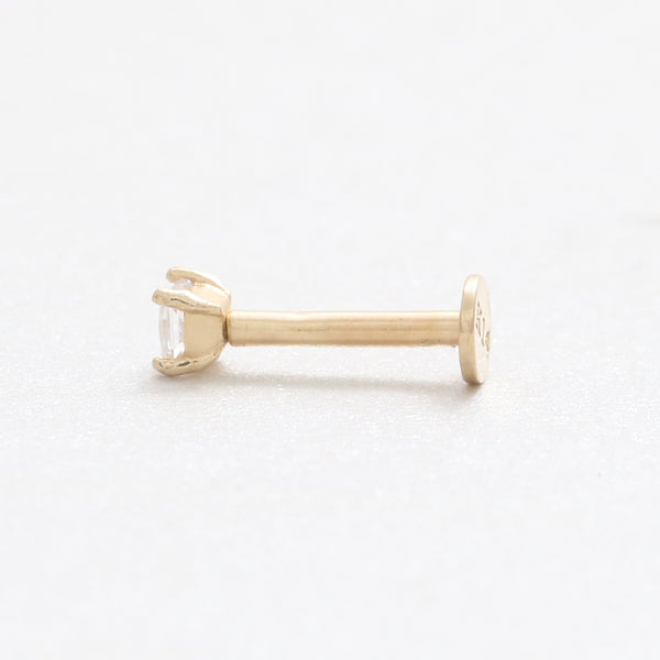 Tiny Princess Cut CZ Prongs Labret