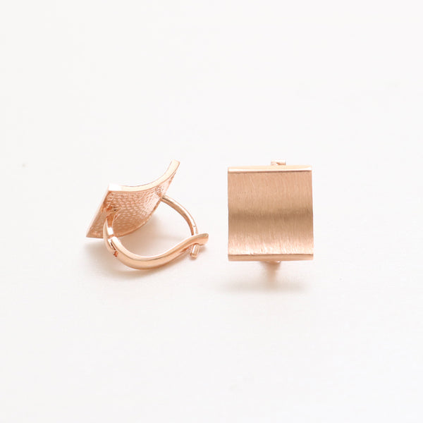 Curved Square Huggie Earrings