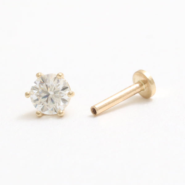 0.25ct Moissanite 6 Prong Labret