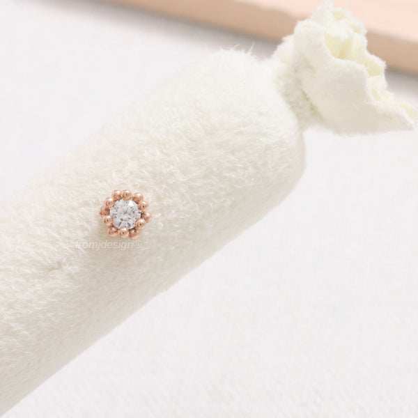 CZ Bubbles Flower Ear Piercing