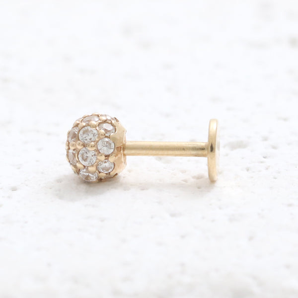 CZ Pave Ball Externally Labret