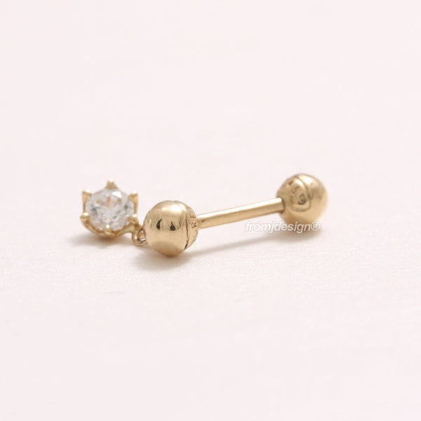 Ball & CZ Dangling Piercing