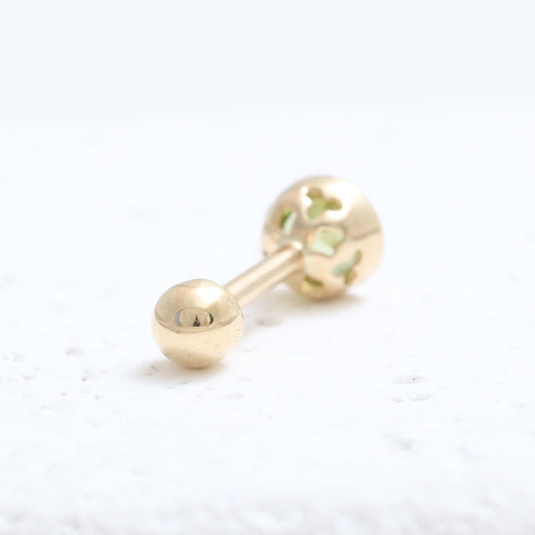 4mm Peridot Bezel Ear Piercing