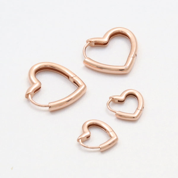 Small Heart Huggie Earrings