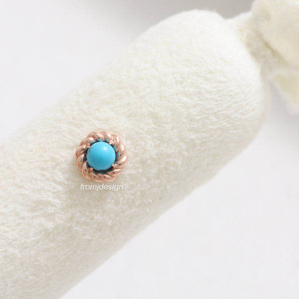 0.1ct Turquoise Rope Circle Piercing