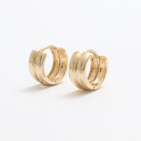 Chunky Double Line Huggie Earrings