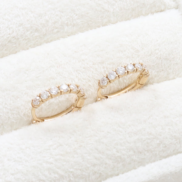 Genuine Diamond Oval Huggie Earrings