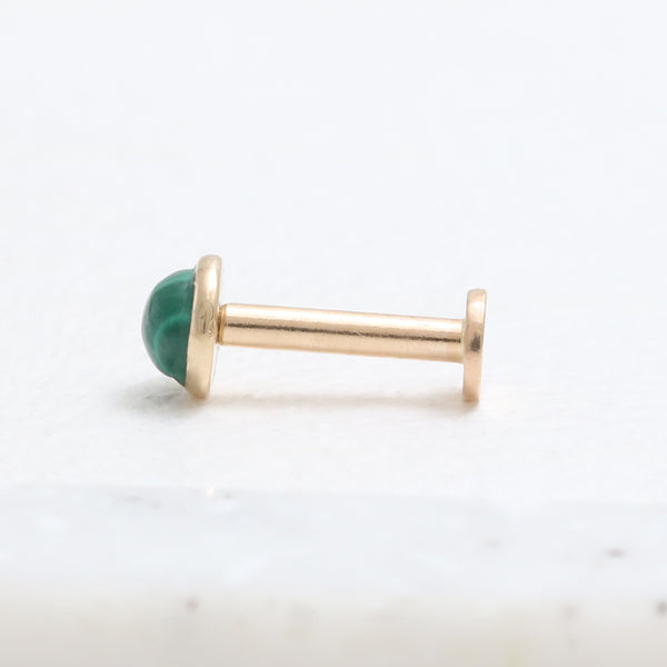 Malachite Round Internally Labret