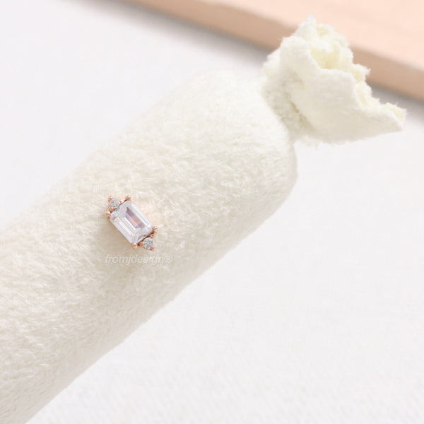 Baguette CZ Accent Ear Piercing