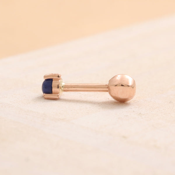 Tiny Lapis Lazuli 3 Prongs Piercing