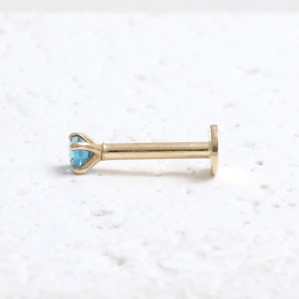 0.03ct London Blue Topaz 4 Prongs Labret