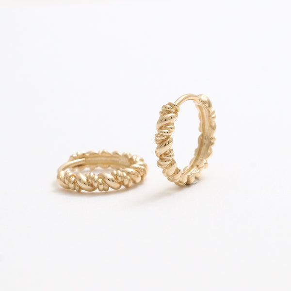 Double Twisted Rope Huggie Earrings