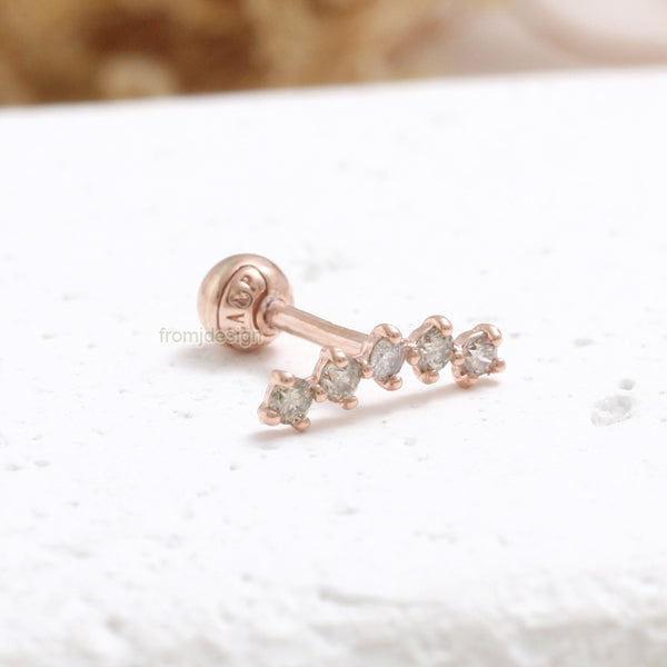 Light Brown Diamond Curved Piercing