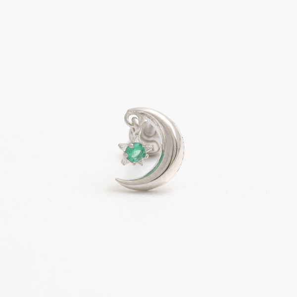 Crescent & Emerald Star Piercing