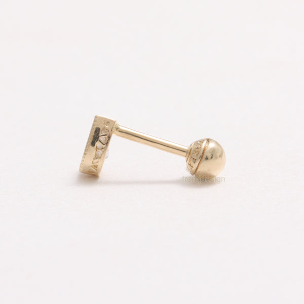 Teardrop Milgrain CZ Ear Piercing