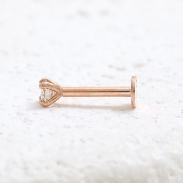 0.07ct Cognac Diamond 4 Prongs Labret