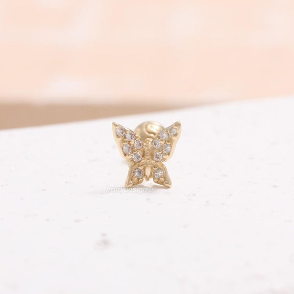 CZ Pave Butterfly Ear Piercing