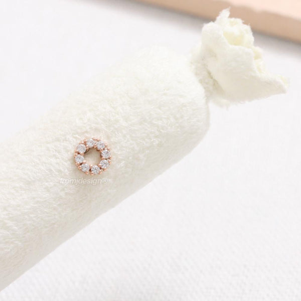 Diamond Open Circle Ear Piercing